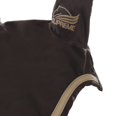 Bonnet Poney en Coton avec Passepoil Contrastant Supreme Marron / beige