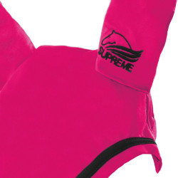 Bonnet Poney en Coton avec Passepoil Contrastant Supreme Fuchsia / noir Rose