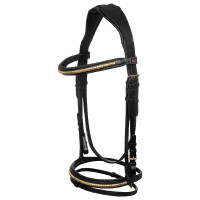 Bridon Anglais avec Clincher et Rênes en Caoutchouc Supreme Noir Bridon Anglais avec Clincher et Rênes en Caoutchouc Supreme Noir