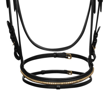 Engelse Hoofdstel met Clincher en Rubber Teugels Supreme Zwart Engelse Hoofdstel met Clincher en Rubber Teugels Supreme Zwart