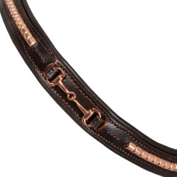 Engelse Hoofdstel met Versiering van Rose Gouden Bit Supreme Engelse Hoofdstel met Versiering van Rose Gouden Bit Supreme