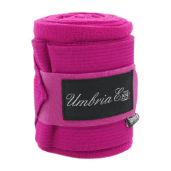 Fleece en Elastische Werkbandages per 4 Umbria Equitazione Fuchsia Roze