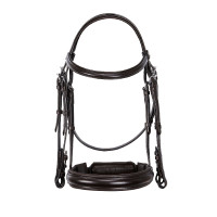 Bride Evolution en Cuir sans Rênes Doubles Equestro Marron foncé