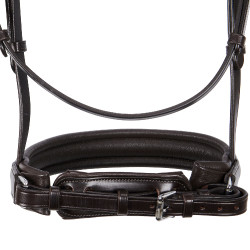Bride Evolution en Cuir sans Rênes Doubles Equestro Marron foncé