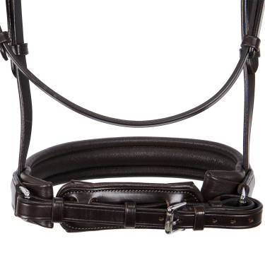 Bride Evolution en Cuir sans Rênes Doubles Equestro Marron foncé
