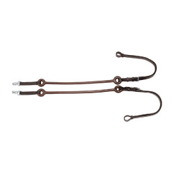 Elastische Lederen Teugels met Rubberen Strengen Umbria Equitazione Donkerbruin Elastische Lederen Teugels met Rubberen Strengen Umbria Equitazione Donkerbruin