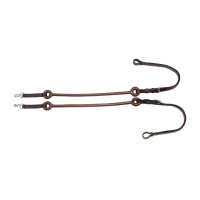 Rênes Élastiques en Cuir avec Tirants en Caoutchouc Umbria Equitazione Marron foncé Rênes Élastiques en Cuir avec Tirants en Caoutchouc Umbria Equitazione Marron foncé