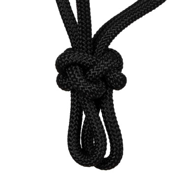 Halster Gevlochten Touw met Navajo Versieringen Pool's Zwart