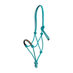 Halster Gevlochten Touw met Navajo Versieringen Pool's Turkoois Blauw