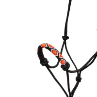 Licol Corde Nouée avec Décorations Navajo et Longe Pool's Noir