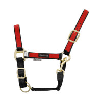 Licol en Nylon avec Parties Colorées Umbria Equitazione Noir / rouge Licol en Nylon avec Parties Colorées Umbria Equitazione Noir / rouge