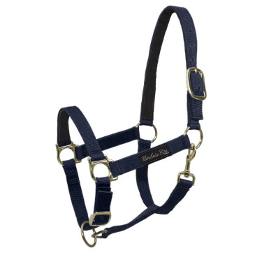Licol en Nylon avec Renfort en Cuir Umbria Equitazione Licol en Nylon avec Renfort en Cuir Umbria Equitazione
