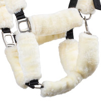 Nylon halster met voering van synthetische wol Supreme Zwart / crème