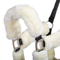 Nylon halster met voering van synthetische wol Supreme Zwart / crème