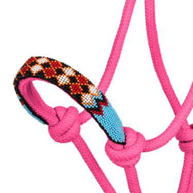 Ethologisch halster Perlé met Longe Pool's Warm roze