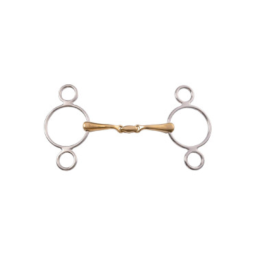 Mors Pessoa 3 Ringen met Dubbele Scharnier 16 mm Umbria Equitazione Mors Pessoa 3 Ringen met Dubbele Scharnier 16 mm Umbria Equitazione