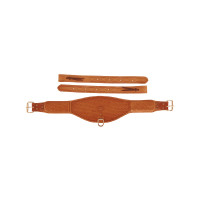 Sangle Arrière Western en Cuir avec Gravure Panier Pool's Naturel