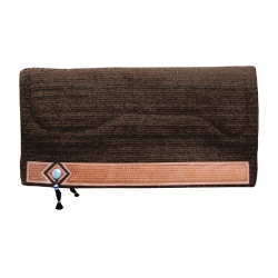 Western Show Alpaca Zadeldek met Basket Weave Gravure Pool's Bruin