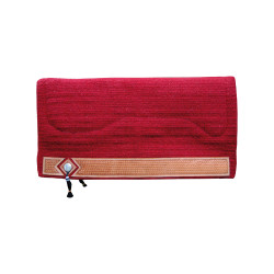 Tapis de Selle Western Show Alpaca avec Gravure Panier Pool's Rouge