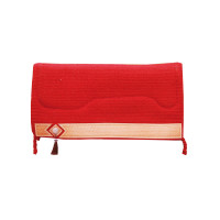 Tapis de Selle Western Show Alpaca avec Gravure Barbwire Pool's Rouge