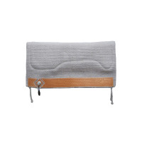 Tapis de Selle Western Show Alpaca avec Gravure Barbwire Pool's Tan Gris