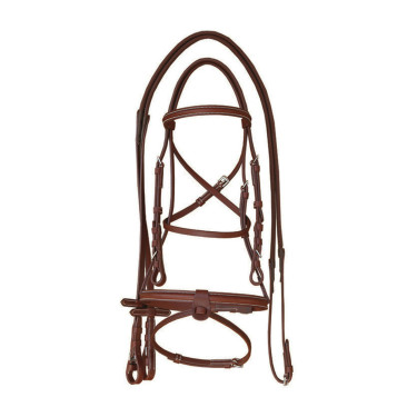 Bridon Supreme avec Couture Contraste et Rênes Supreme Marron