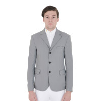 Veste de concours Homme en Tissu Stretch avec Poches Zippées Equestro Gris givré Veste de concours Homme en Tissu Stretch avec Poches Zippées Equestro Gris givré