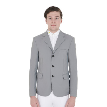 Veste de concours Homme en Tissu Stretch avec Poches Zippées Equestro Gris givré