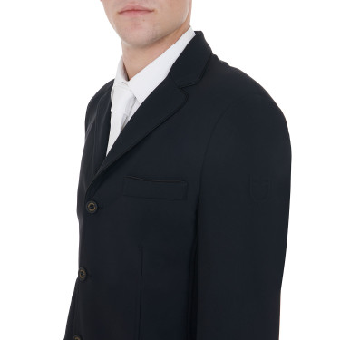 Veste de concours Homme en Tissu Stretch avec Poches Zippées Equestro Noir Veste de concours Homme en Tissu Stretch avec Poches Zippées Equestro Noir