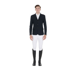 Veste de concours Homme en Tissu Stretch avec Poches Zippées Equestro Noir Veste de concours Homme en Tissu Stretch avec Poches Zippées Equestro Noir