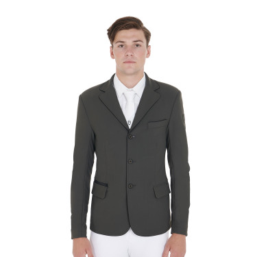 Veste de concours Homme en Tissu Stretch avec Poches Zippées Equestro Gris Veste de concours Homme en Tissu Stretch avec Poches Zippées Equestro Gris