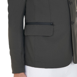 Veste de concours Homme en Tissu Stretch avec Poches Zippées Equestro Gris Veste de concours Homme en Tissu Stretch avec Poches Zippées Equestro Gris