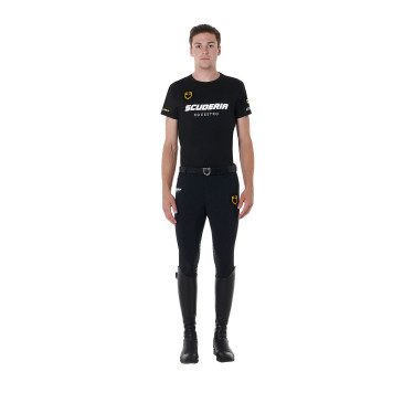 T-shirt van Katoen Heren Scuderia Equestro Equestro Zwart