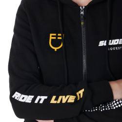 Dameshoodie met rits Scuderia Equestro Equestro Zwart
