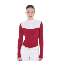 Polo de concours Femme Manches Longues en Tissu Technique et Mesh Equestro Scooter Beige Polo de concours Femme Manches Longues en Tissu Technique et Mesh Equestro Scooter Beige