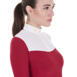 Polo de concours Femme Manches Longues en Tissu Technique et Mesh Equestro Scooter Beige Polo de concours Femme Manches Longues en Tissu Technique et Mesh Equestro Scooter Beige