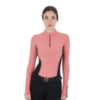 Polo Technique d'Entraînement Femme Manches Longues Equestro Rose caméo Polo Technique d'Entraînement Femme Manches Longues Equestro Rose caméo
