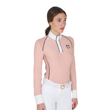 Polo de concours Femme Manches Longues avec Insertions Mesh Equestro Polo de concours Femme Manches Longues avec Insertions Mesh Equestro
