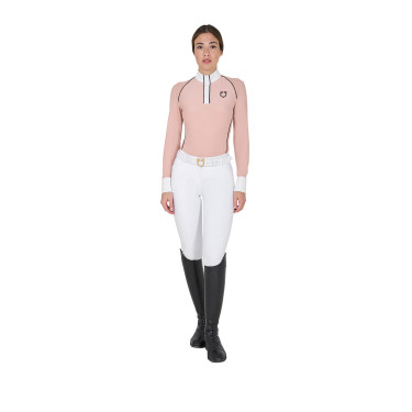 Wedstrijdpolo Dames Lange Mouwen met Mesh Inzetstukken Equestro Wedstrijdpolo Dames Lange Mouwen met Mesh Inzetstukken Equestro