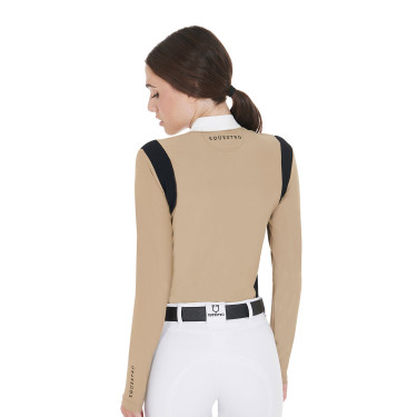 Wedstrijdpolo Dames Lange Mouwen in Technische Stof Equestro Wedstrijdpolo Dames Lange Mouwen in Technische Stof Equestro