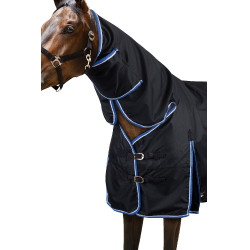 Couverture d'extérieur légère Glasgow avec couvre-encolure Horze Bleu foncé Couverture d'extérieur légère Glasgow avec couvre-encolure Horze Bleu foncé