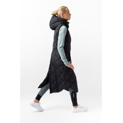Lange mouwloze gewatteerde bodywarmer Gem B Vertigo Zwarte schoonheid