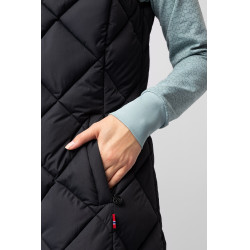 Lange mouwloze gewatteerde bodywarmer Gem B Vertigo Zwarte schoonheid