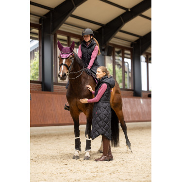 Lange mouwloze gewatteerde bodywarmer Gem B Vertigo Zwarte schoonheid