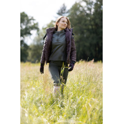 Gants d'équitation toutes saisons Young Rider Perla Horze Fudge / marron bordeaux