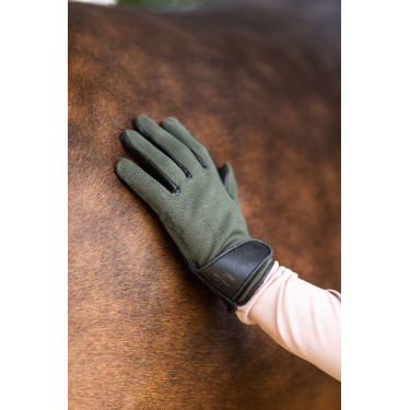 Gants d'équitation toutes saisons Young Rider Perla Horze Kambada / dragon vert foncé Kaki