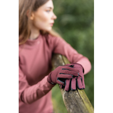 Gants d'équitation toutes saisons Jimena Horze Marron bordeaux