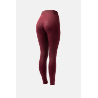 Legging Horze Maia fond intégral grip femme poche téléphone Marron bordeaux