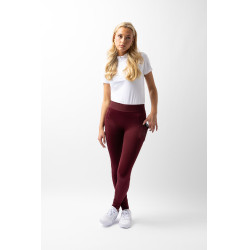 Legging Horze Maia fond intégral grip femme poche téléphone Marron bordeaux