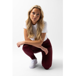 Legging Horze Maia fond intégral grip femme poche téléphone Marron bordeaux